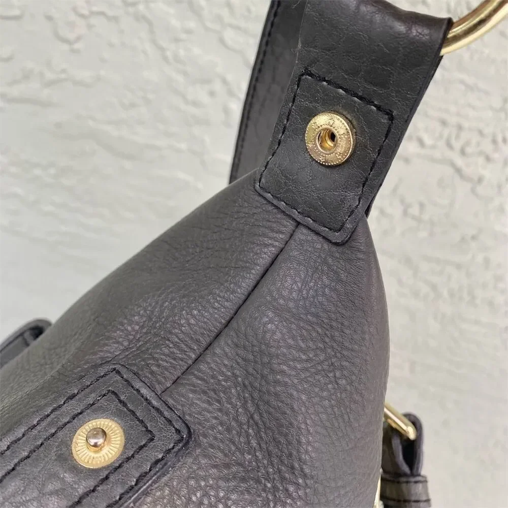 Etienne Aigner Elegant Leather Satchel with Gold Hardware for Women